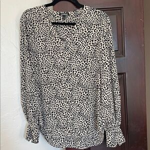 Express black and taupe Leopard Print Blouse